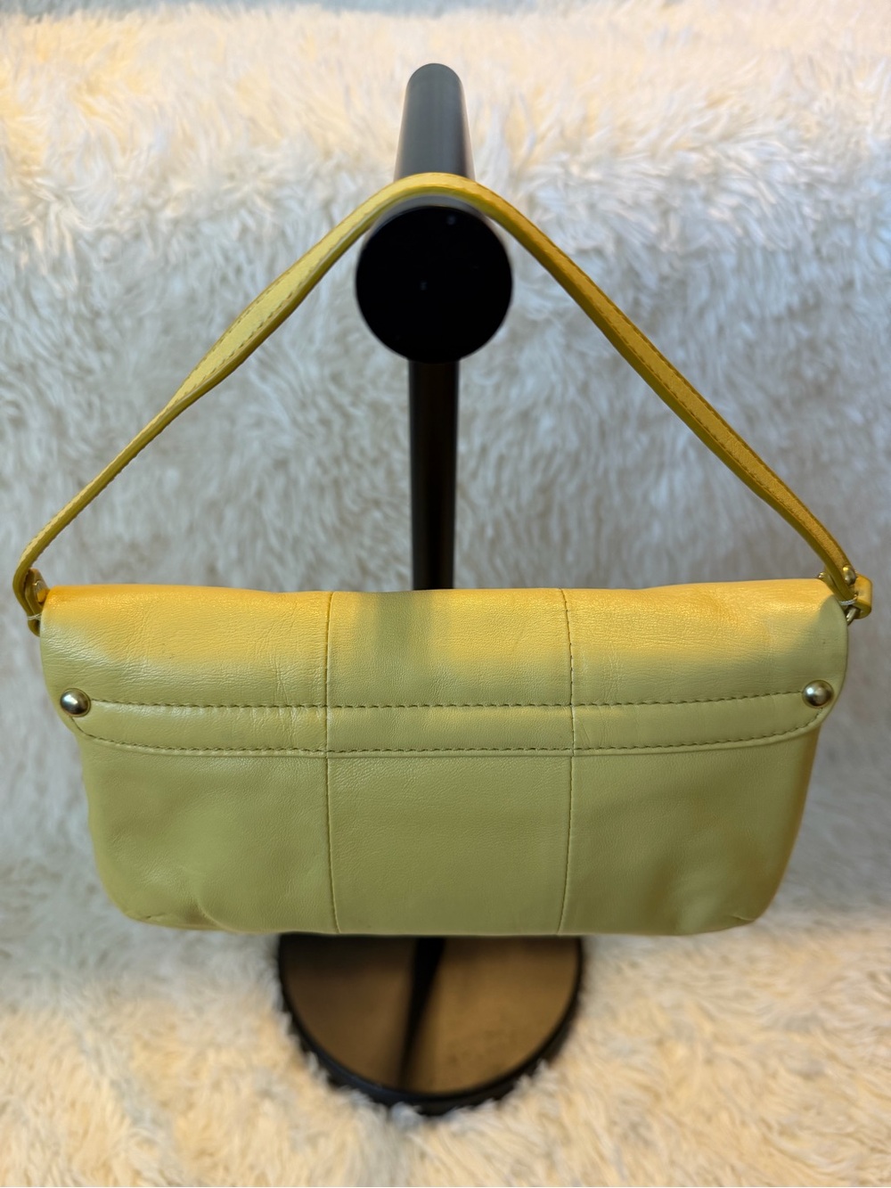 Coach Kristin Mini Shoulder Bag/Clutch/Large Convertible Wristlet Yellow Leather - Picture 3 of 11